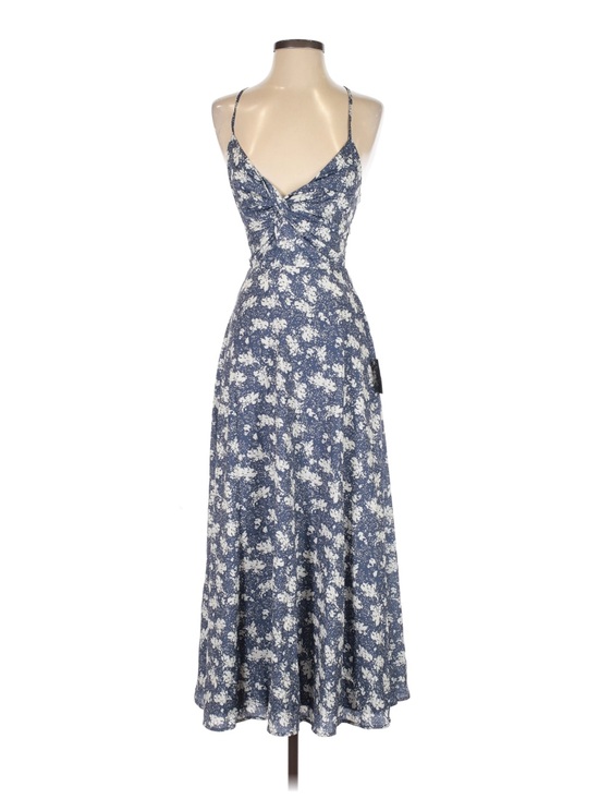 Lulus Dresses & Skirts - Lulu’s: Picturesque Moments Blue Floral Strappy Maxi Dress - NWT